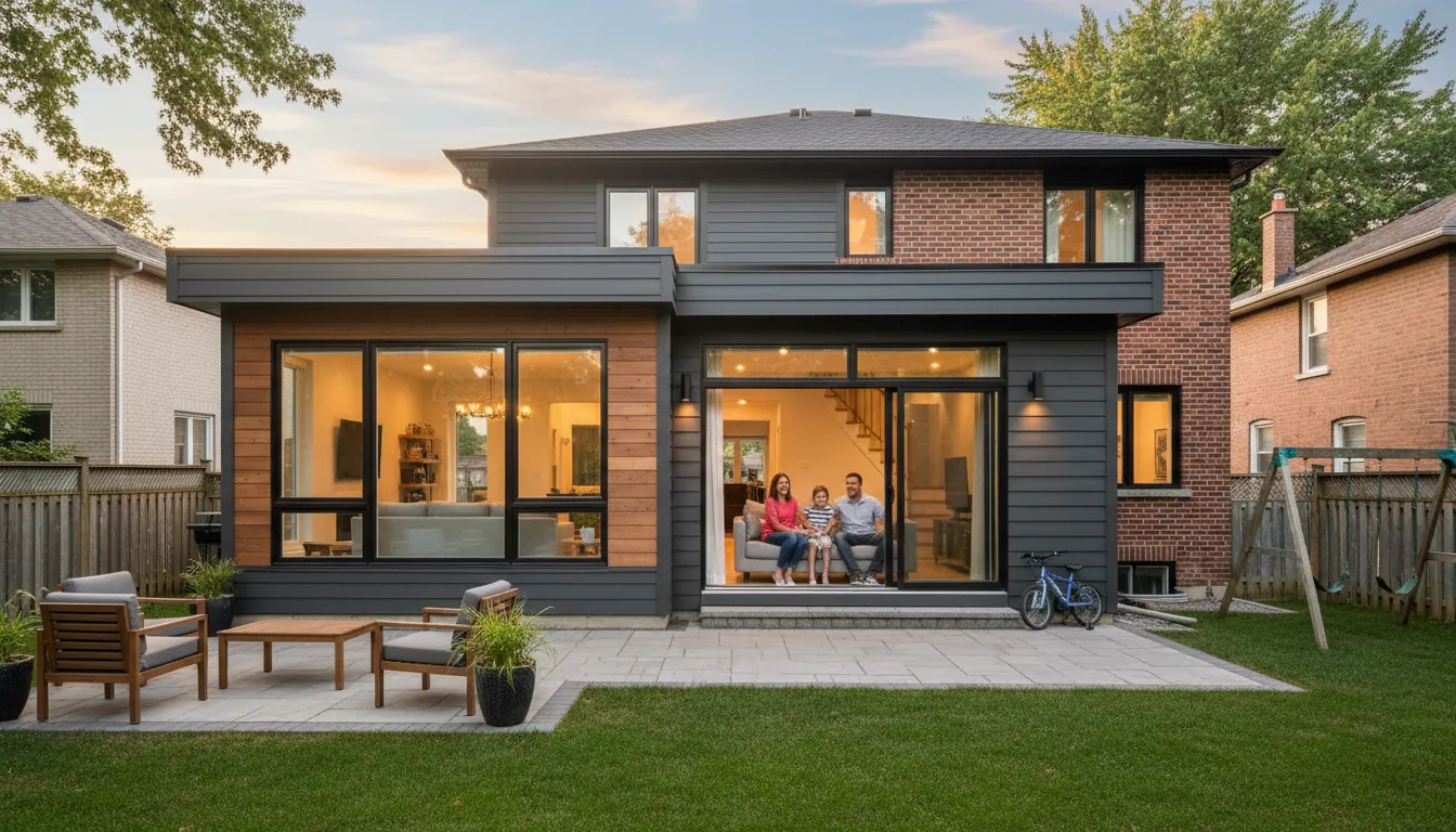 Rear Addition with Family Room for a Vaughan Family